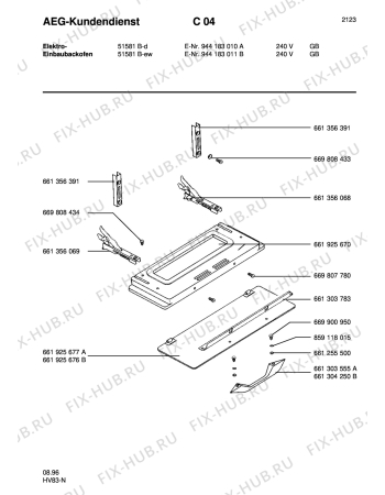 Взрыв-схема плиты (духовки) Aeg COMP. 51581B-D GB - Схема узла Section3