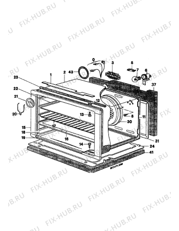 Взрыв-схема плиты (духовки) Electrolux EK6465/5 - Схема узла Oven equipment