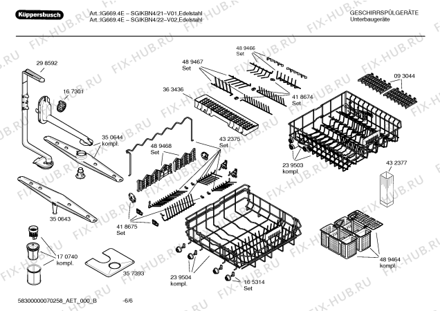 Взрыв-схема посудомоечной машины Kueppersbusch SGIKBN4 IG669.4E - Схема узла 06