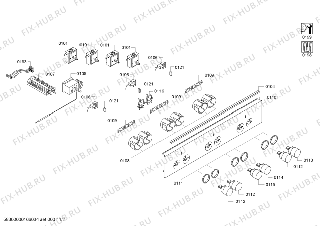 Схема №4 PHCB255020 с изображением Панель управления для духового шкафа Bosch 00700856