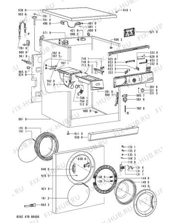 Схема №1 AWO/D 7106 с изображением Микромодуль для стиральной машины Whirlpool 481221470105