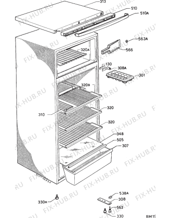 Взрыв-схема холодильника Electrolux ER2520D-1 - Схема узла Housing 001