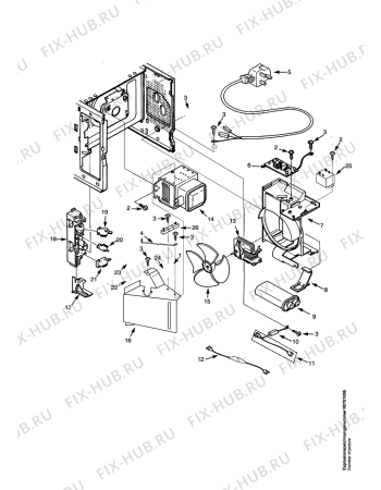 Взрыв-схема микроволновой печи Electrolux EMS2373W - Схема узла Functional parts