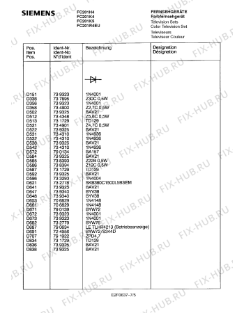 Схема №6 FC201K5 с изображением Инструкция по эксплуатации для жк-телевизора Siemens 00530873