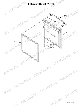 Схема №1 5GBL22PRAA с изображением Полка для холодильной камеры Whirlpool 482000095114