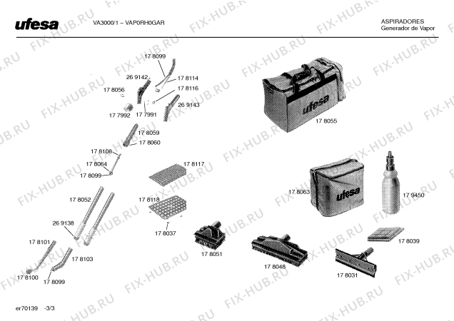 Схема №1 VA3000/1 VAPOR-HOGAR с изображением Варочная панель для электрофритюрницы Bosch 00177262
