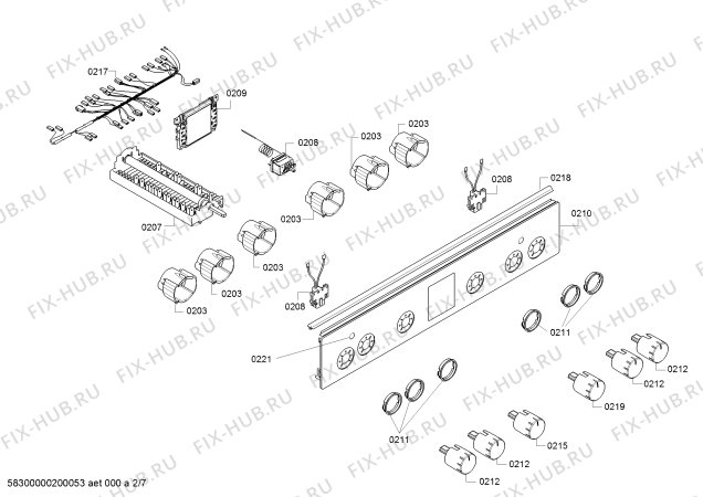 Взрыв-схема плиты (духовки) Bosch HGD74W320Y - Схема узла 02