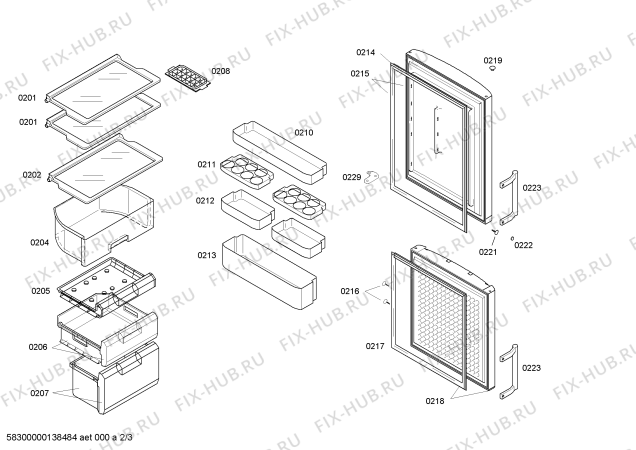 Схема №1 CK18V000TI с изображением Дверь для холодильника Bosch 00247869