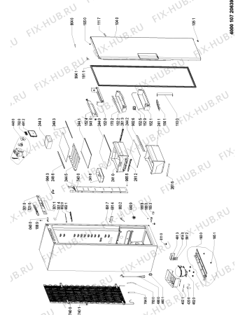 Схема №1 WMA36582 W с изображением Дверца для холодильника Whirlpool 481010691306