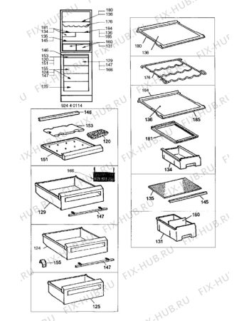 Взрыв-схема холодильника Electrolux ER3115B - Схема узла Internal parts