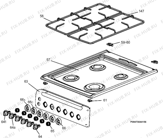 Взрыв-схема плиты (духовки) Electrolux EKG501103W - Схема узла Section 4