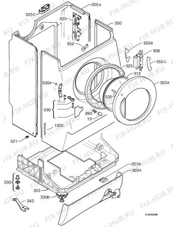 Взрыв-схема стиральной машины Zanussi ZWF1650 - Схема узла Housing 001