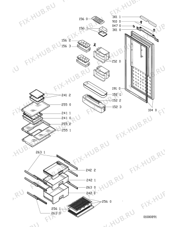 Схема №1 KDIF 2050/2 с изображением Поверхность для холодильника Whirlpool 481241848395