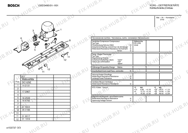 Взрыв-схема холодильника Bosch GSD3495 - Схема узла 03