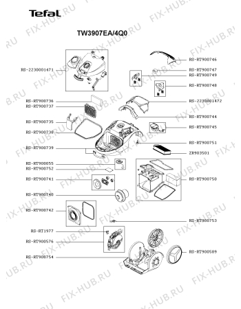 Схема №1 TW3907EA/4Q0 с изображением Покрытие для пылесоса Tefal RS-2230001471