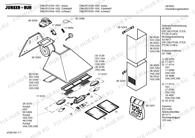 Схема №1 D86JR19 с изображением Инструкция по эксплуатации для вентиляции Bosch 00500223