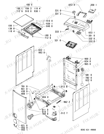 Схема №1 AWE 6316/P с изображением Обшивка для стиралки Whirlpool 481245217699