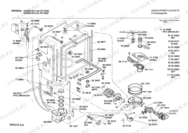 Схема №1 GS866 с изображением Панель для посудомоечной машины Bosch 00270123