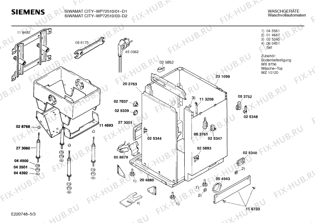 Схема №2 WP72510 SIWAMAT CITY с изображением Панель управления для стиралки Siemens 00282629