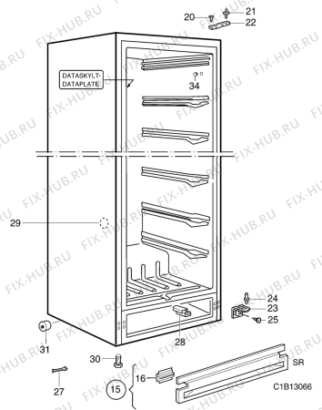 Взрыв-схема холодильника Zanussi ZV320 - Схема узла C10 Cabinet