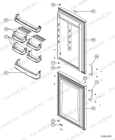 Схема №2 ARC 5360 с изображением Дверь для холодильника Whirlpool 480188800054