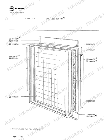 Схема №2 625604120 4740.12GS с изображением Корпус для холодильной камеры Bosch 00052209