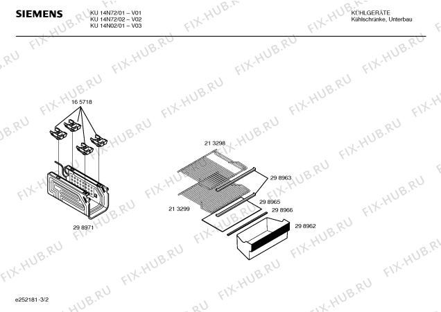 Схема №1 KU14N02 с изображением Декоративная рамка для холодильника Siemens 00234397