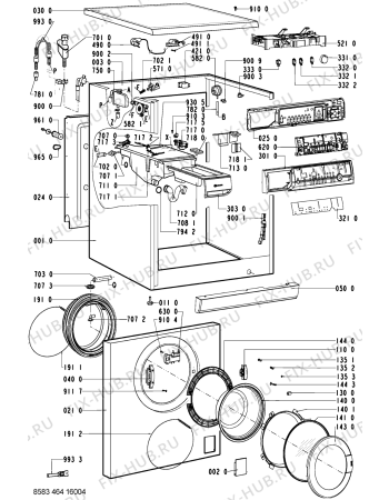 Схема №1 WA 85850-CH с изображением Обшивка для стиралки Whirlpool 481245212333