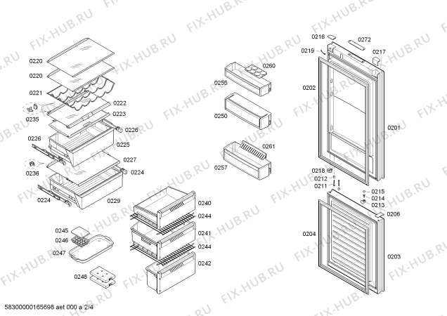 Схема №1 KGN36S53 с изображением Вкладыш в панель для холодильной камеры Bosch 00704180