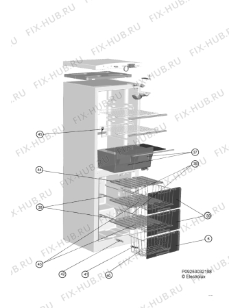 Взрыв-схема холодильника Zanussi ZRB323WO - Схема узла Housing, inner