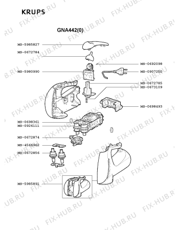 Взрыв-схема блендера (миксера) Krups GNA442(0) - Схема узла Q0000047.1Q2
