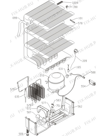 Взрыв-схема холодильника Belling BIFZ4 (645353, ZOPI1066) - Схема узла 03