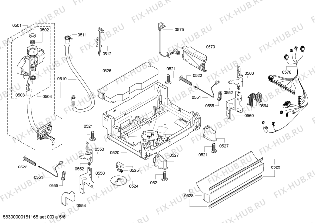 Взрыв-схема посудомоечной машины Siemens SN26M256EU - Схема узла 05