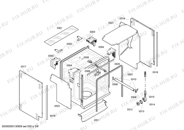 Схема №1 SGVAIE3 с изображением Декоративная рамка для электропосудомоечной машины Bosch 00665967