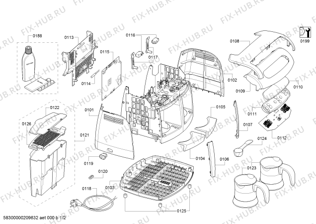 Схема №1 PKM3009 Kahvedan с изображением Резервуар для воды для электрокофеварки Bosch 11026931