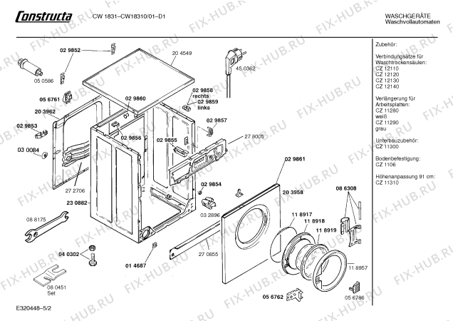 Взрыв-схема стиральной машины Constructa CW18310 CW1831 - Схема узла 02