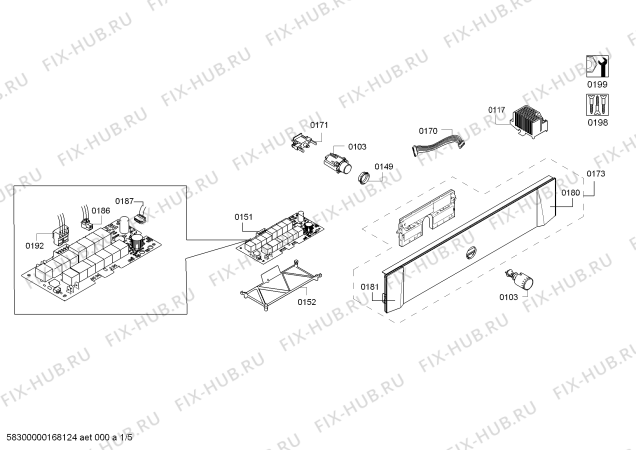 Схема №2 3HB659XP h.balay.py.2d.HB.E3_MCT.pt_abt.f_gls.inx с изображением Модуль управления, запрограммированный для духового шкафа Bosch 00744569