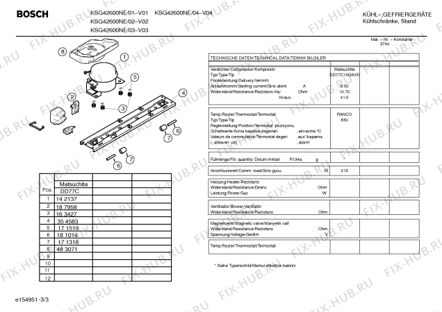 Взрыв-схема холодильника Bosch KSG42600NE - Схема узла 03