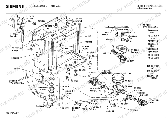 Схема №2 SN54903EU с изображением Панель для электропосудомоечной машины Siemens 00284296