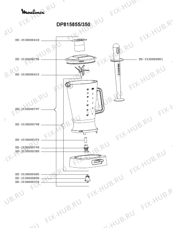 Схема №2 DP815855/350 с изображением Крышечка для блендера (миксера) Moulinex SS-1530000783