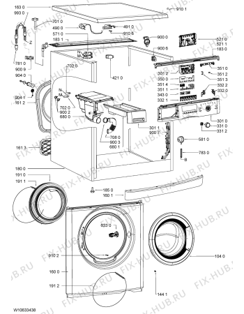 Схема №1 WAGH 62 с изображением Обшивка для стиральной машины Whirlpool 481010631288