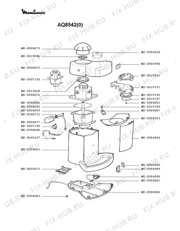 Взрыв-схема кофеварки (кофемашины) Moulinex AQ8542(0) - Схема узла 2P001890.2P2