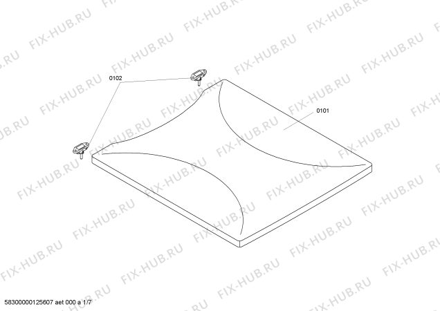 Схема №2 HSF123020H с изображением Изоляция для плиты (духовки) Bosch 00666842