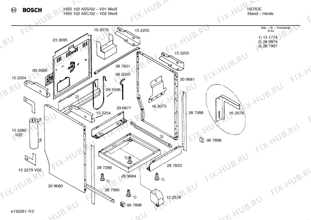 Схема №2 HSS102ASS с изображением Стеклокерамика для плиты (духовки) Bosch 00207783