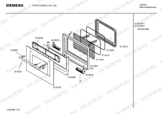 Схема №2 HF87975NL с изображением Вставка для свч печи Siemens 00188687