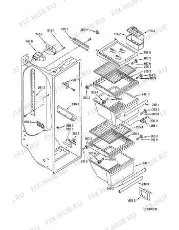 Схема №1 ARZ 710/W с изображением Элемент корпуса для холодильной камеры Whirlpool 481245228305