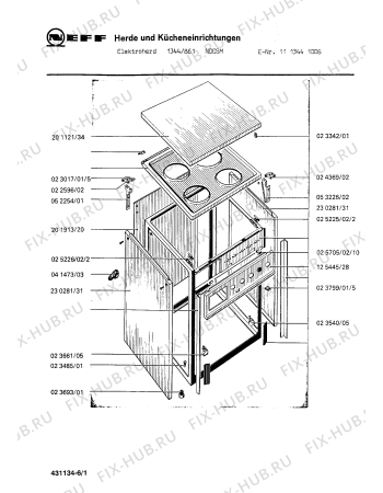 Схема №1 1113441106 1344.861NOHWS с изображением Переключатель для электропечи Bosch 00023858