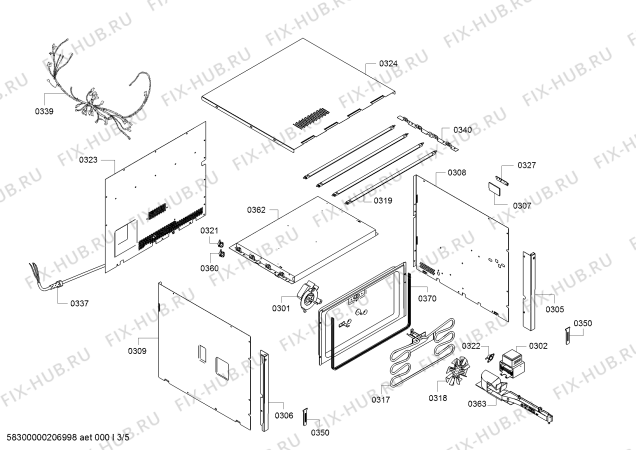 Схема №2 3CH5656A0 с изображением Панель управления для плиты (духовки) Bosch 00777023
