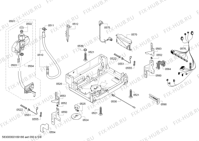 Взрыв-схема посудомоечной машины Bosch SMI50D05EU AquaStop - Схема узла 05