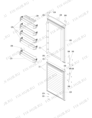 Схема №3 WBR 3712 W с изображением Дверь для холодильной камеры Whirlpool 480188800258